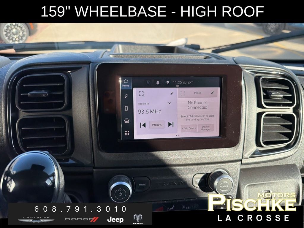 2025 RAM ProMaster 2500 Cargo Van Tradesman High Roof 159' WB w/Pass Seat