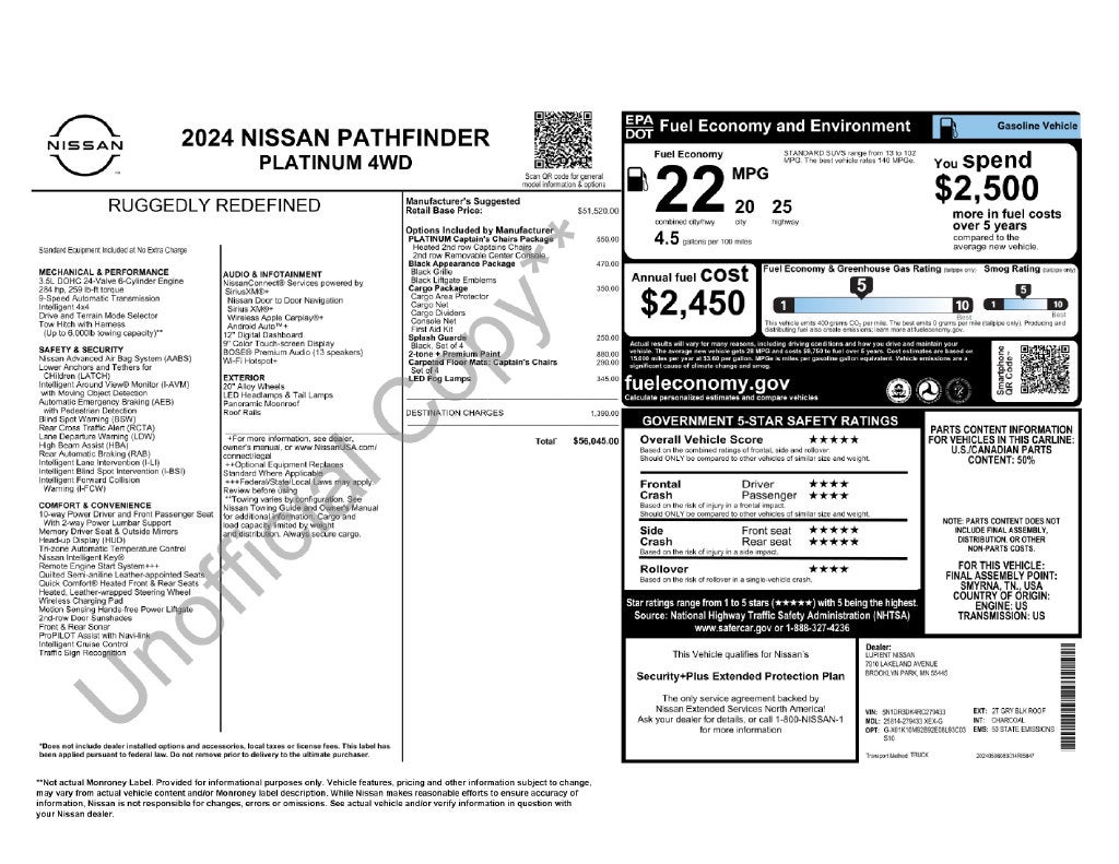 2024 Nissan Pathfinder Platinum 4WD