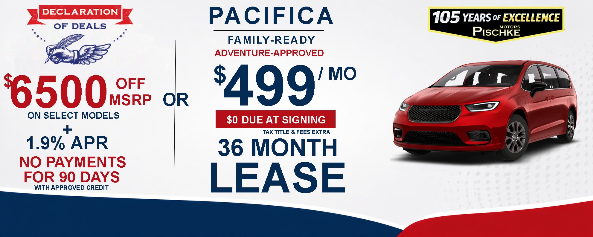 New Chrysler Pacifica lease deal La Crosse WI $499 month lea