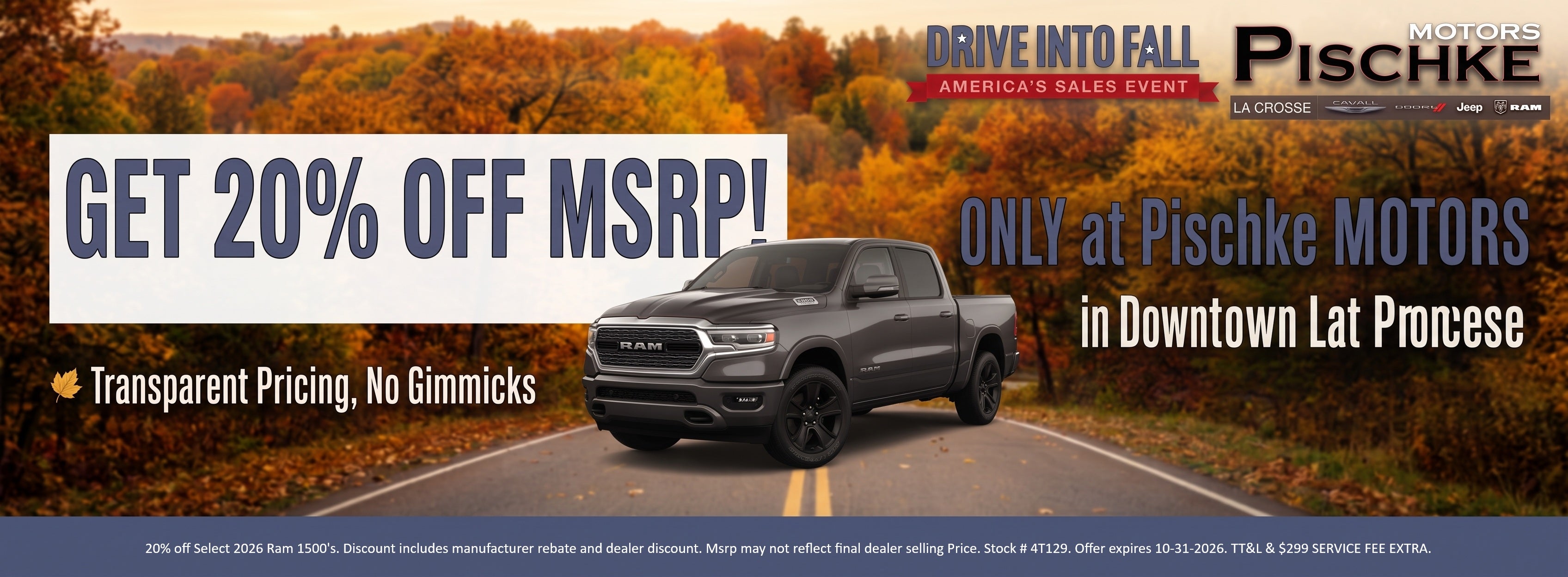 20% OFF sELECT RAM TRUSKS IN STOCK